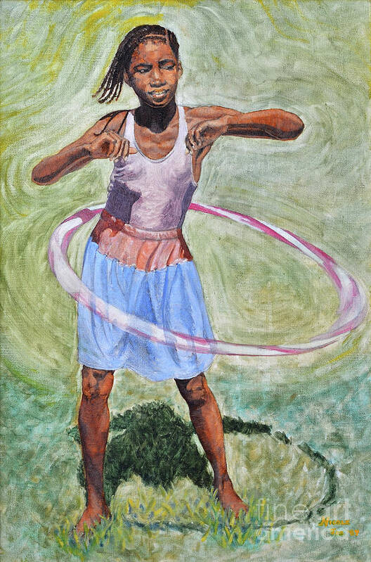  Art Print featuring the painting Hula Hoop by Nicole Minnis