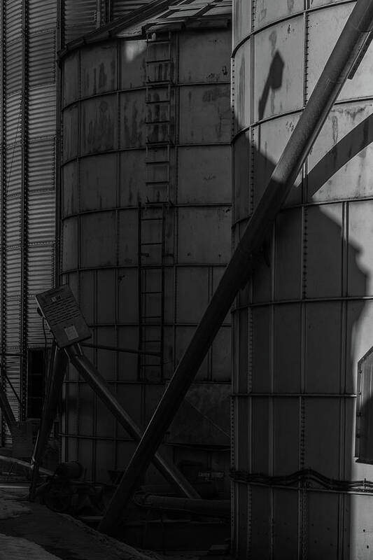 Museum Quality Art Print featuring the photograph Grain Elevator in Shadows No. 5 by Bruce Davis