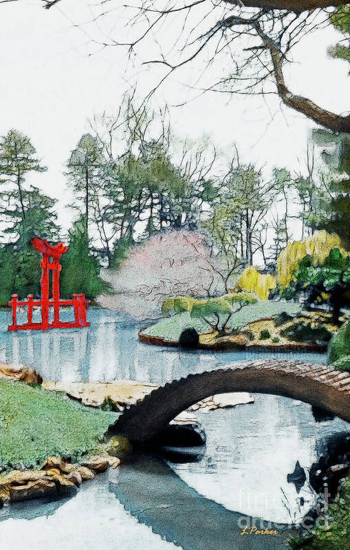Japan Art Print featuring the photograph Japanese Gate - Botanical Garden 2 by Linda Parker