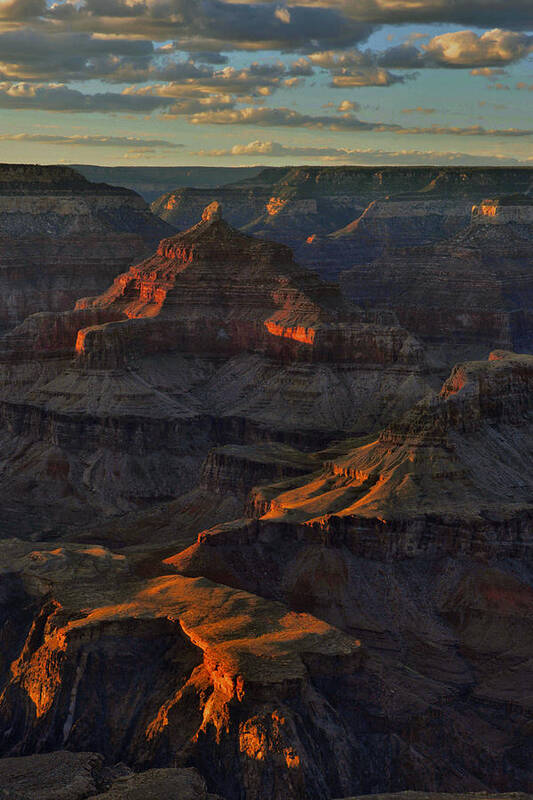 Grand Canyon Art Print featuring the photograph Late Day Light And Shadows - Grand Canyon by Stephen Vecchiotti