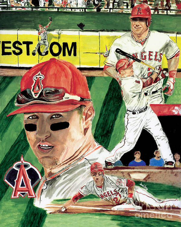 AL 2012 MLB Rookie of the Year Mike Trout Art Print by Israel