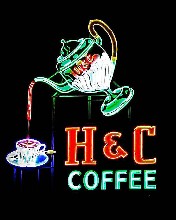 H&c Coffee Art Print featuring the photograph Coffee Night by Cathy Shiflett