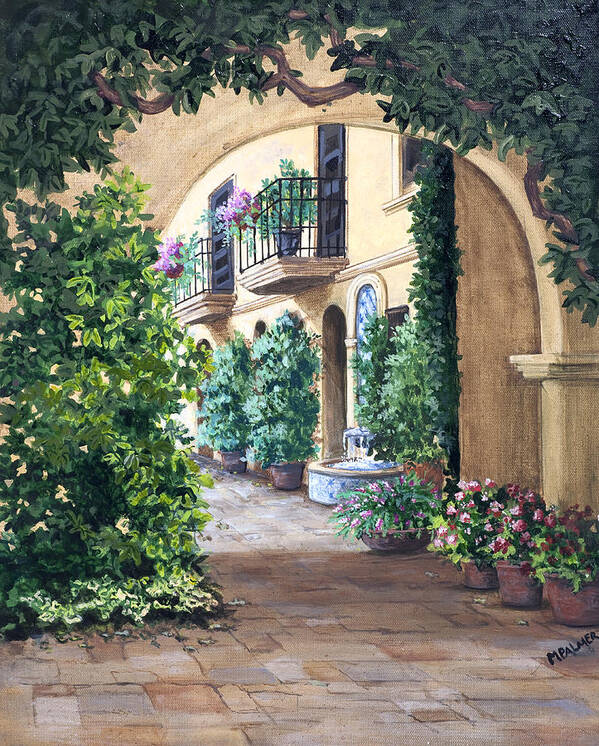 Archway Art Print featuring the painting Sedona Archway by Mary Palmer
