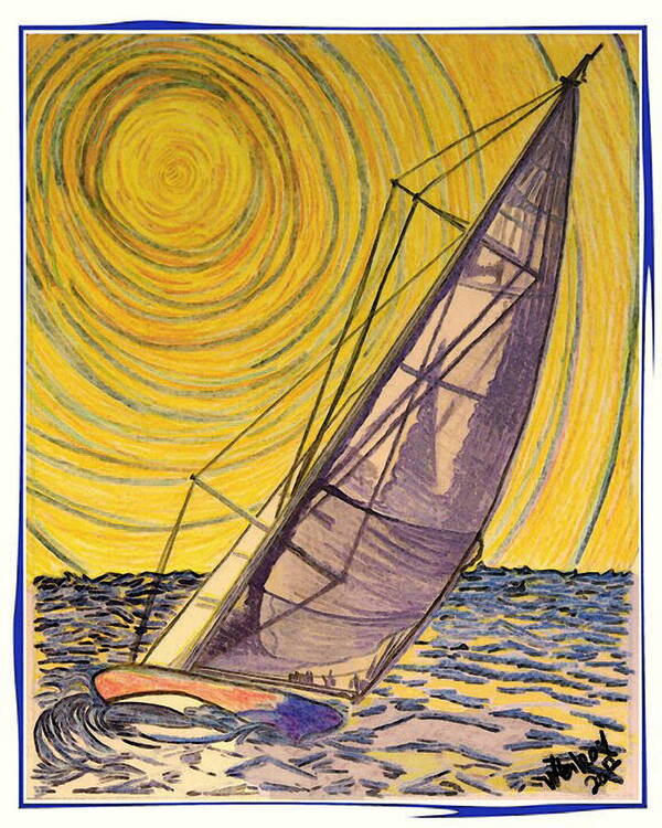Aquatic Art Print featuring the mixed media Solar Sail 0010 by W Gilroy