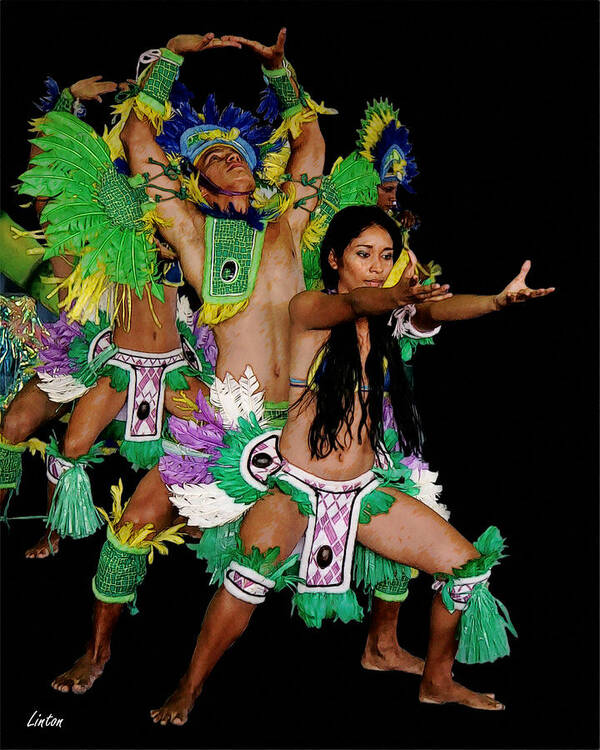 Amazon Dancers Art Print featuring the digital art Amazon Dancers #1 by Larry Linton