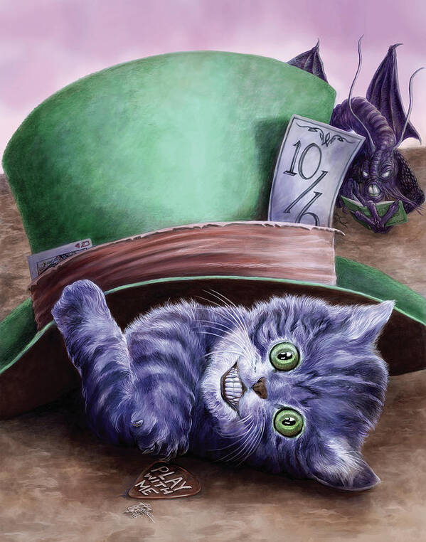 Cheshire Art Print featuring the painting Cheshire Kitten #2 by MGL Meiklejohn Graphics Licensing