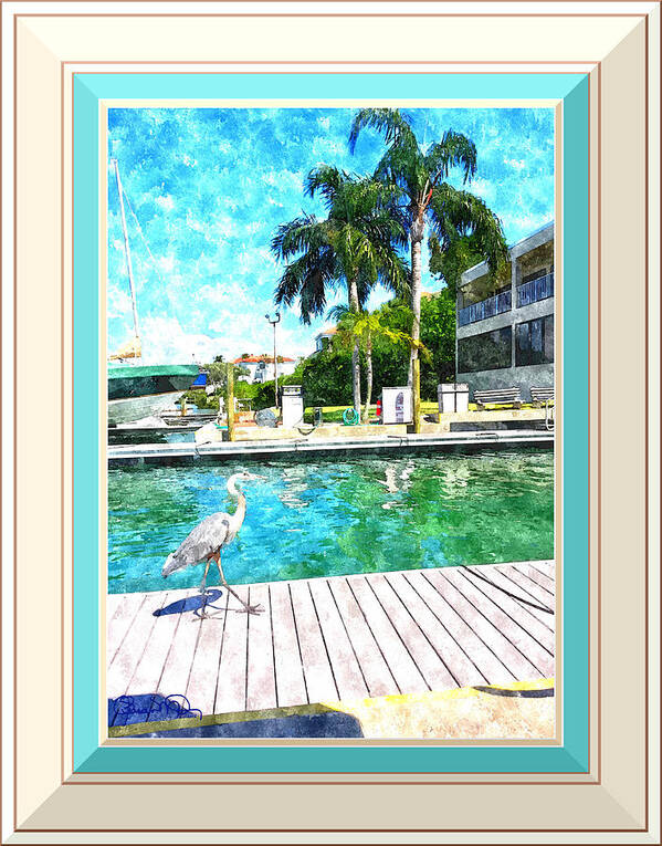 susan Molnar Art Print featuring the photograph Dry Dock Bird Walk - Digitally Framed by Susan Molnar