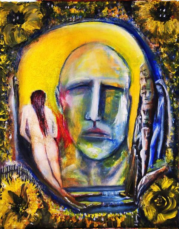 Man Art Print featuring the painting Inside The Garden by Kicking Bear Productions