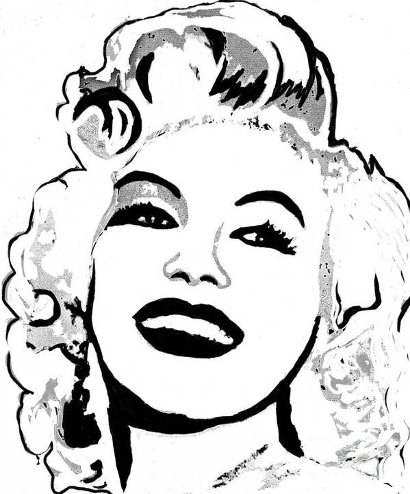 Marilyn Art Print featuring the painting Marilyn what a beautiful Girl #1 by Saundra Myles