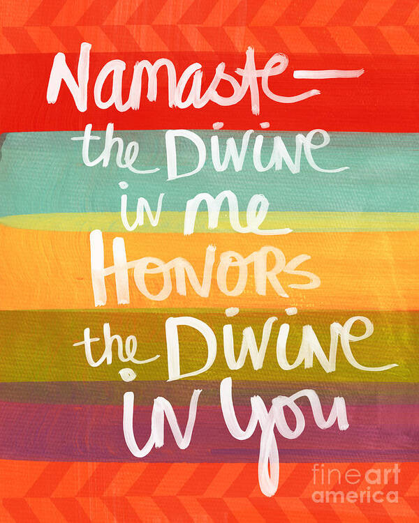 Namaste Art Print featuring the painting Namaste by Linda Woods