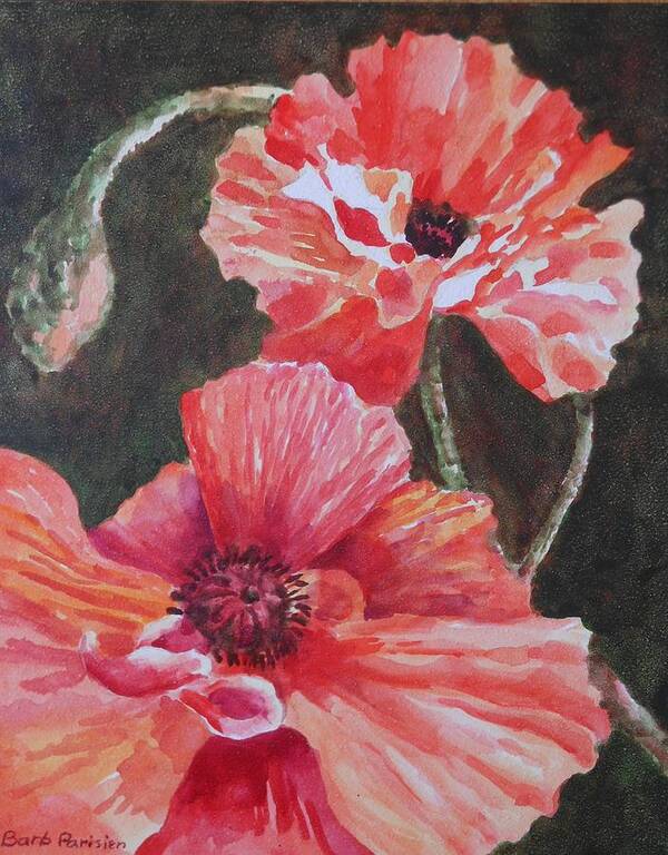 Poppies Art Print featuring the painting Poppies #1 by Barbara Parisien