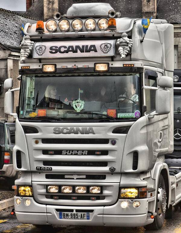 Cab Art Print featuring the photograph Scania V8 R620 #1 by Mick Flynn