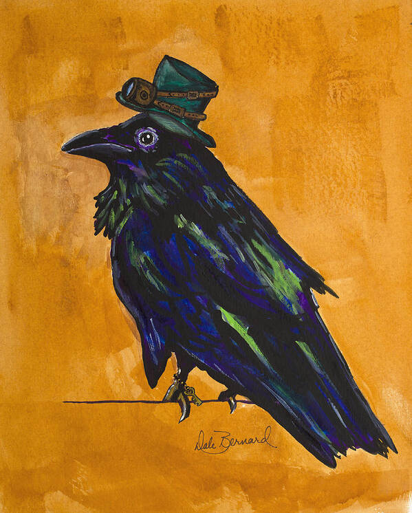 Raven Art Print featuring the painting Uncommon Raven Love 4 #1 by Dale Bernard