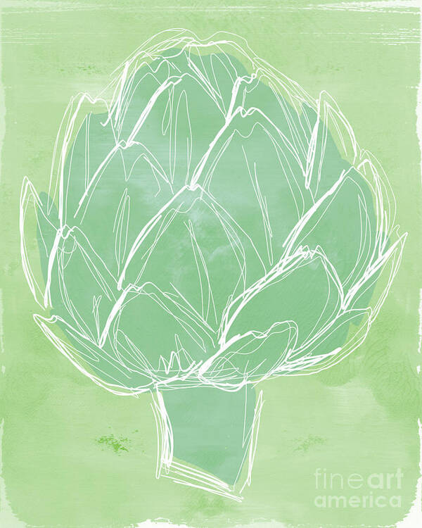 Artichoke Art Print featuring the painting Artichoke #2 by Linda Woods