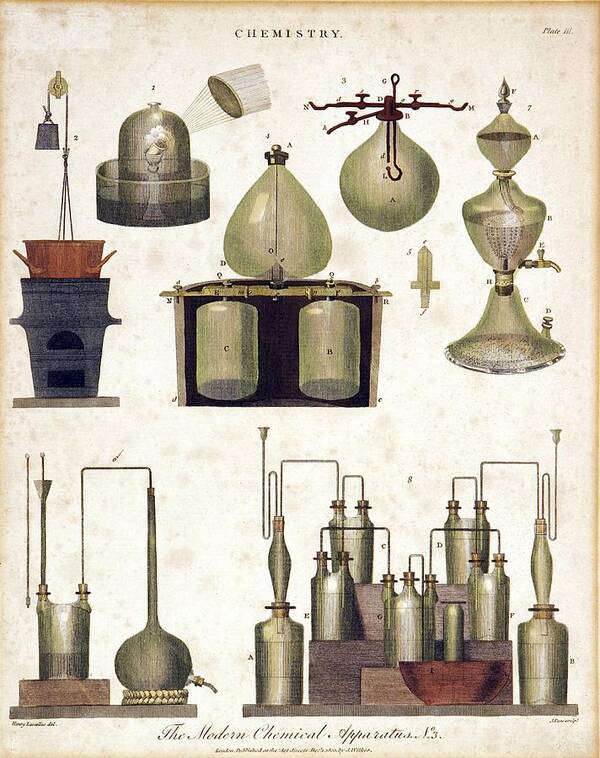 Equipment Art Print featuring the photograph Chemistry equipment, early 19th century #2 by Science Photo Library