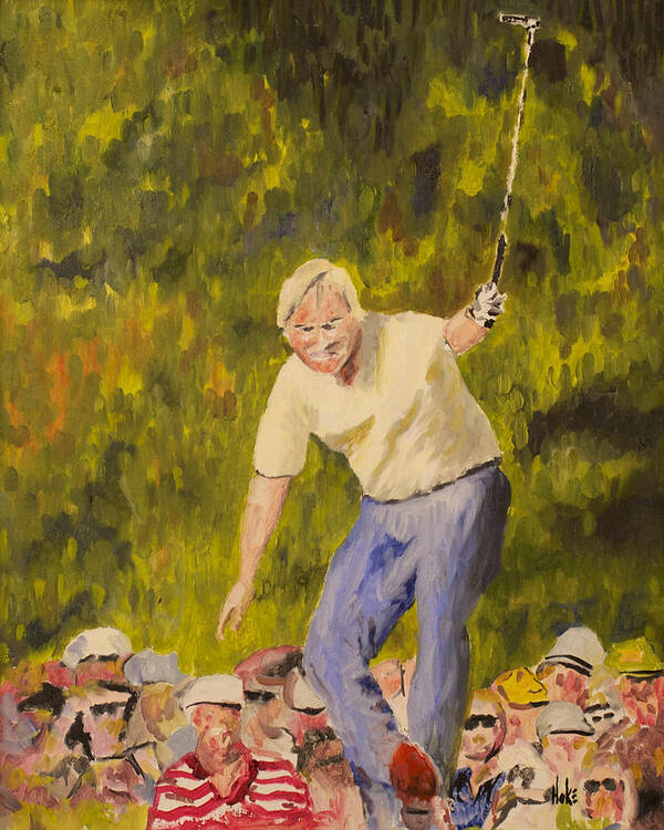 Jack Nicklaus Art Print featuring the painting Jack at the Masters #2 by Scott Hoke