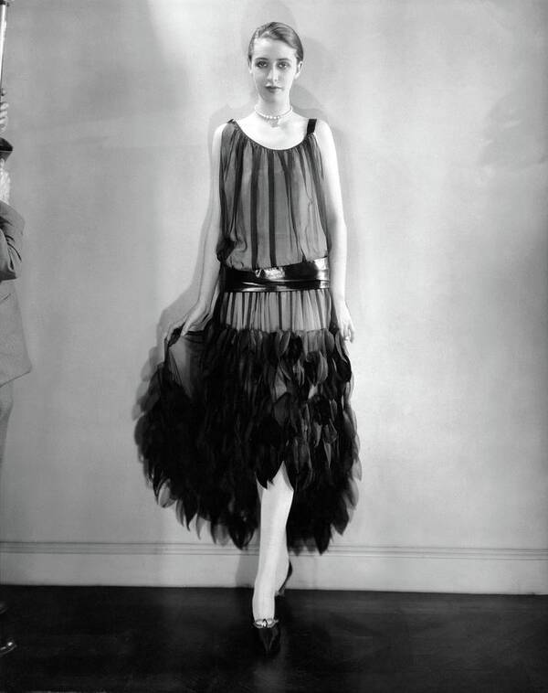 Designer Art Print featuring the photograph Marion Morehouse Wearing A Louiseboulanger Dress #2 by Edward Steichen