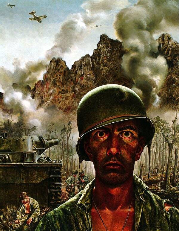 World War Ii Art Print featuring the painting 2000 Yard Stare by Mountain Dreams