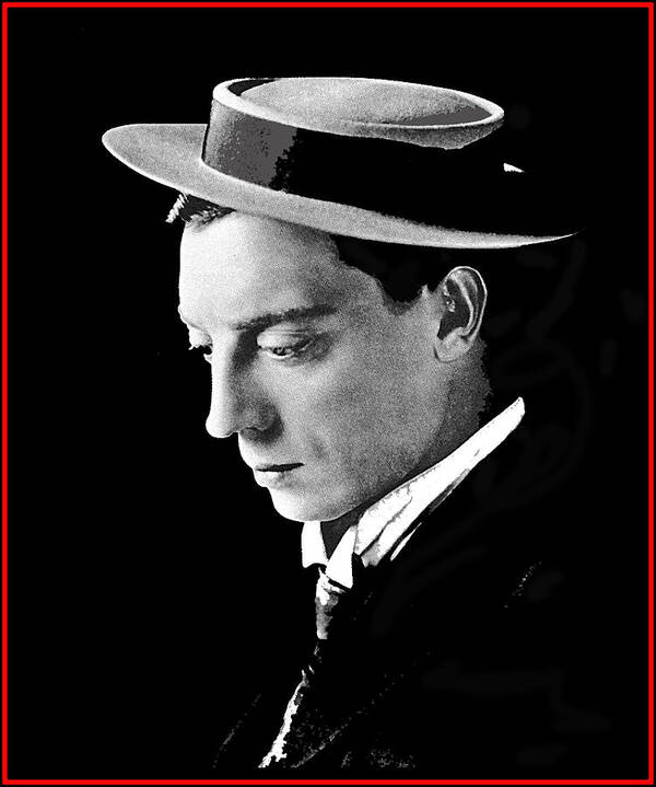 Film Homage Melbourne Spurr Buster Keaton C.1921 Color Added 2012 Art Print featuring the photograph Film Homage Melbourne Spurr Buster Keaton C.1921 Color Added 2012 #4 by David Lee Guss