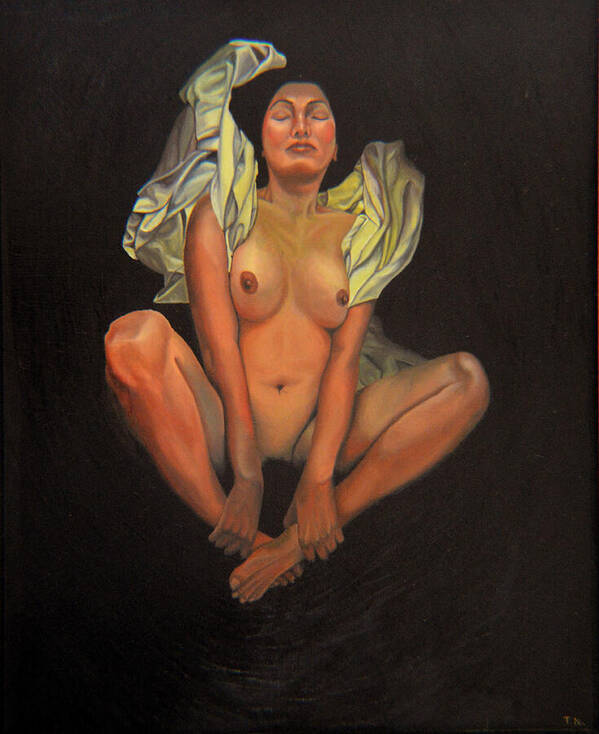 Nude Art Print featuring the painting 5 30 A.m. by Thu Nguyen