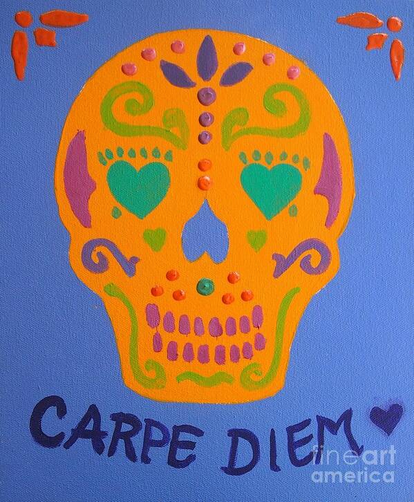 Skull Art Print featuring the painting Carpe Diem Series #9 by Janet McDonald