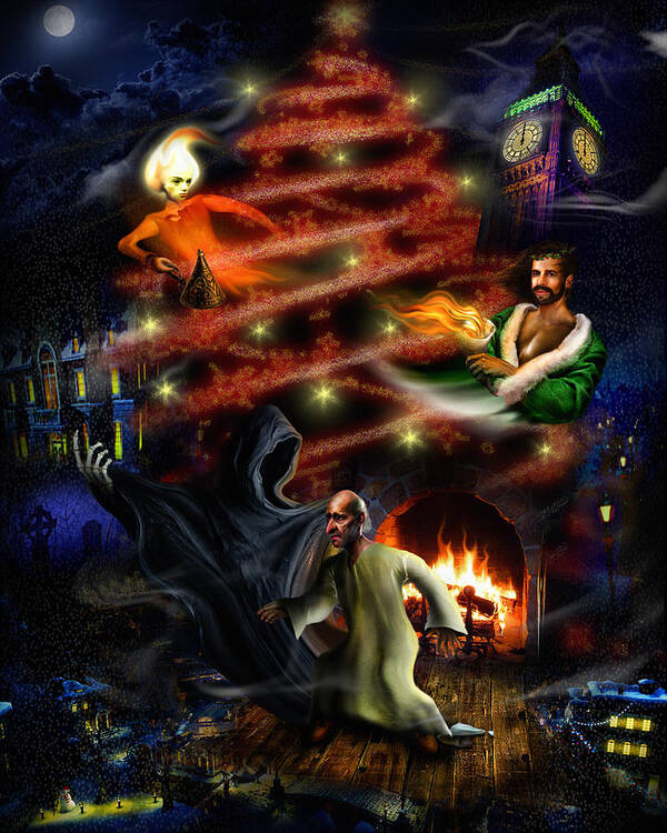 A Christmas Carol Art Print featuring the digital art A Christmas Carol by Alessandro Della Pietra
