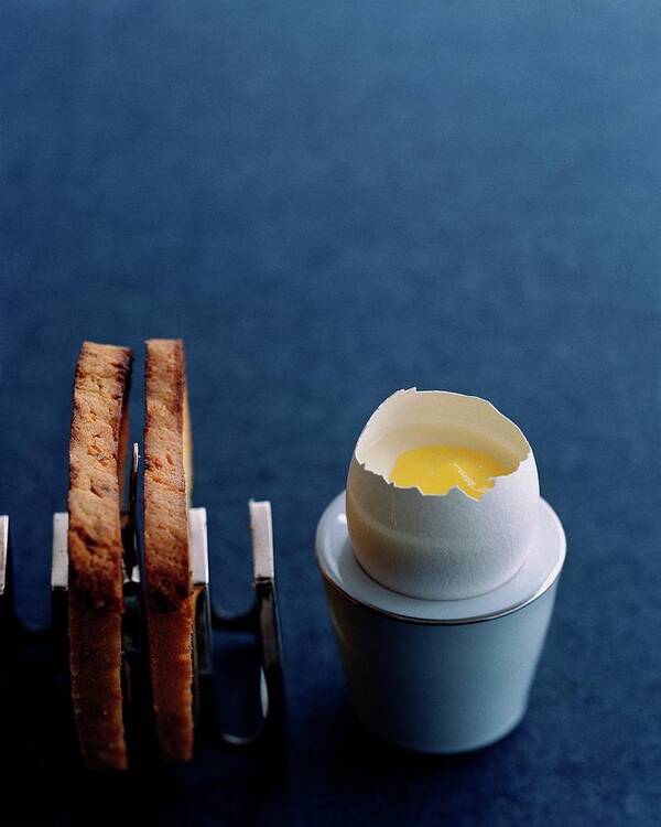 Cooking Art Print featuring the photograph A Dessert Made To Look Like An Egg And Toast by Romulo Yanes