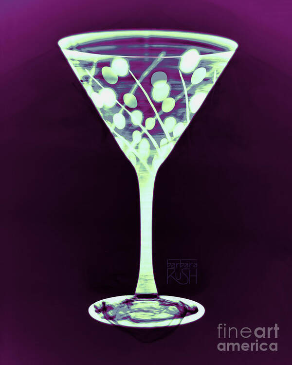 Martini Glass Art Art Print featuring the photograph A Mint Martini on Plum by Barbara Rush