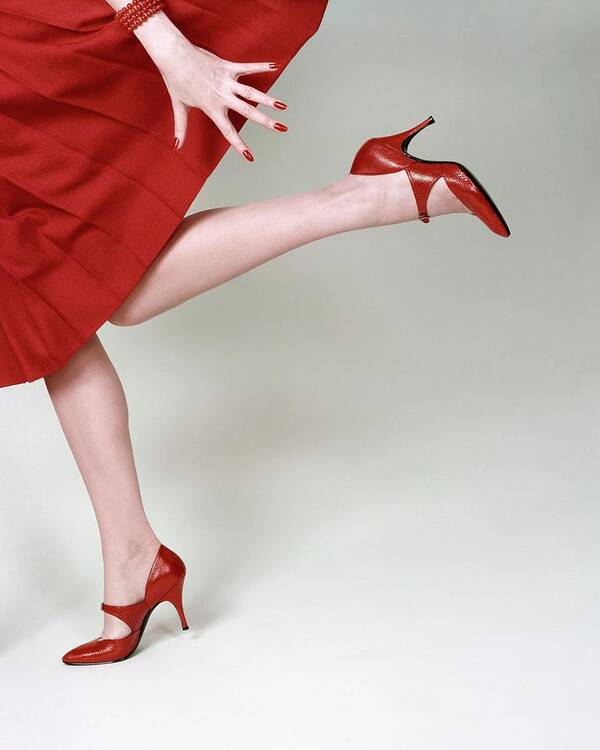 Accessories Art Print featuring the photograph A Model Wearing Fleming-joffe Shoes by Richard Rutledge
