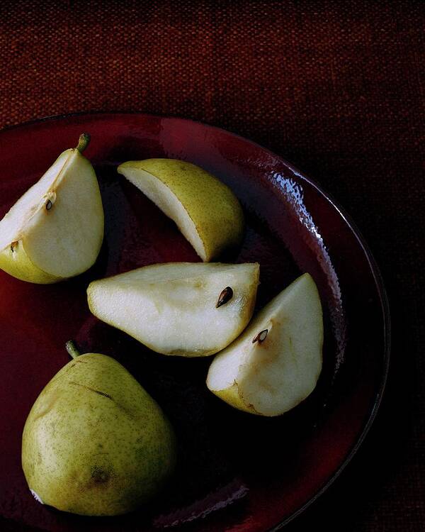 Pear Art Print featuring the photograph A Plate Of Pears by Romulo Yanes