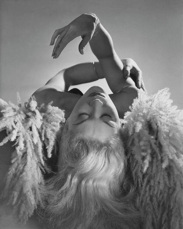 One Person Art Print featuring the photograph A Portrait Of Lisa Fonssagrives Lying by Horst P. Horst
