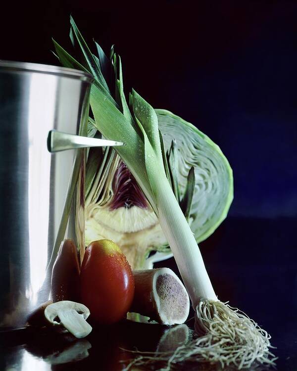 Still Life Art Print featuring the photograph A Pot With Assorted Vegetables by Fotiades