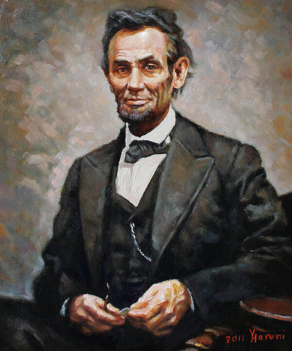 #faatoppicks Art Print featuring the painting Abraham Lincoln by Ylli Haruni