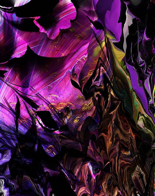 Fine Art Art Print featuring the digital art Alien Floral Fantasy by David Lane