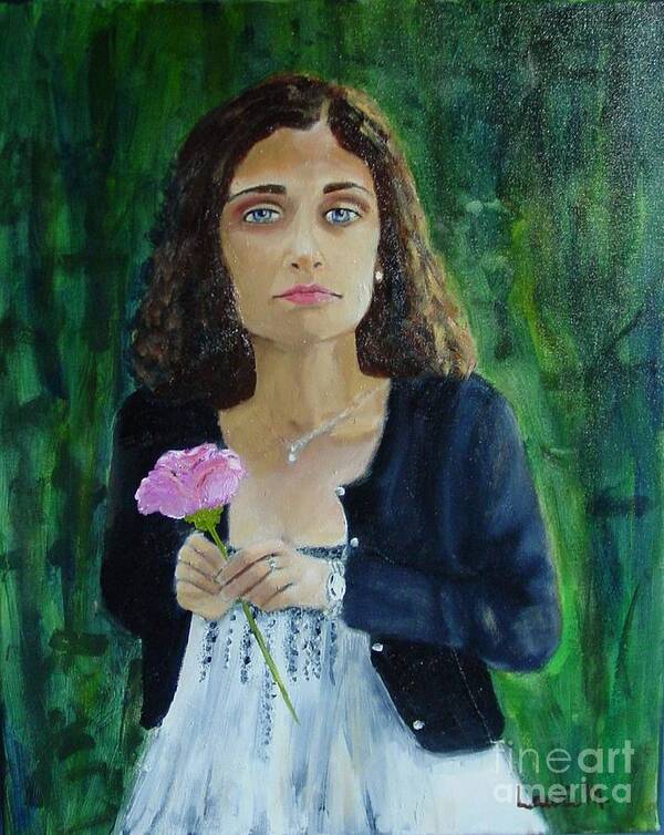 Portrait Art Print featuring the painting Aly by Laurie Morgan