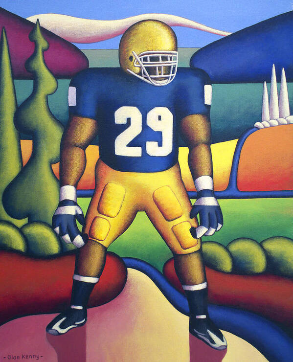 American Art Print featuring the painting American Footballer by Alan Kenny