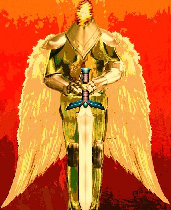 Angel Art Print featuring the digital art AngelWarrior by Romaine Head