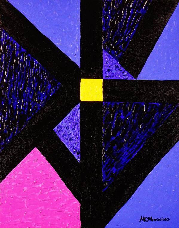 Abstract In Purple Art Print featuring the painting Angles by Celeste Manning