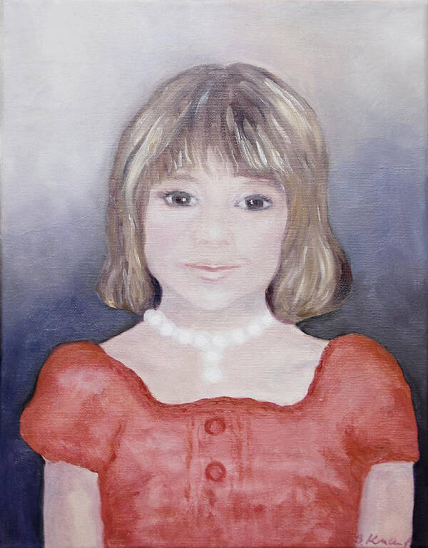 Child Portrait Art Print featuring the painting Antonia portrait by Barbara Anna Knauf