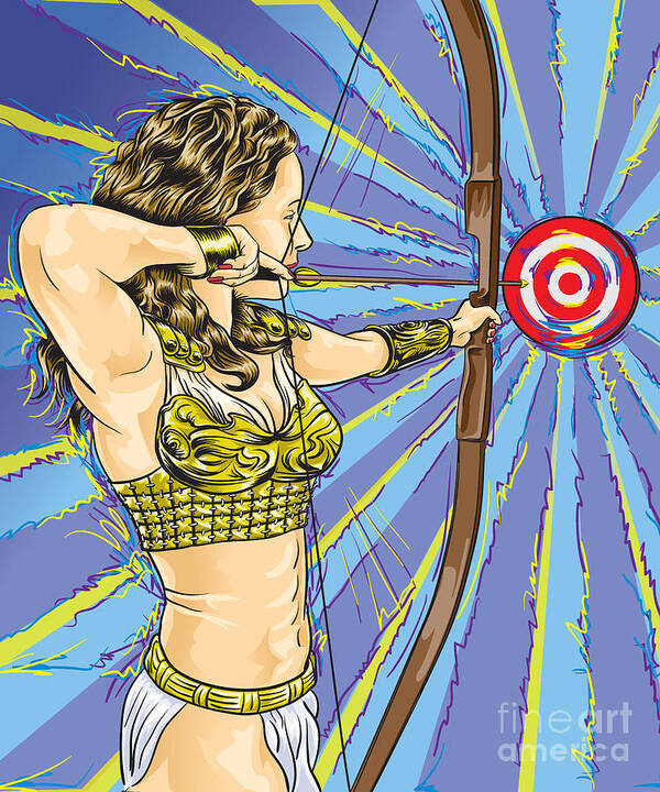 Archer Woman Art Print featuring the painting Archer Woman by Tim Gilliland