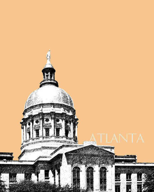 Architecture Art Print featuring the digital art Atlanta Capital Building - Wheat by DB Artist