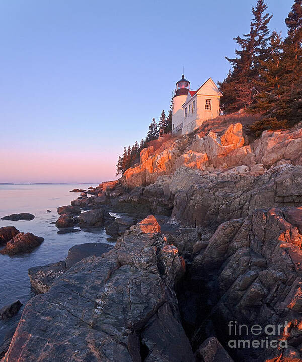 Bass Harbor Lighthouse Art Print featuring the photograph Bass Harbor Lighthouse Acadia National Park 2 by Glenn Gordon