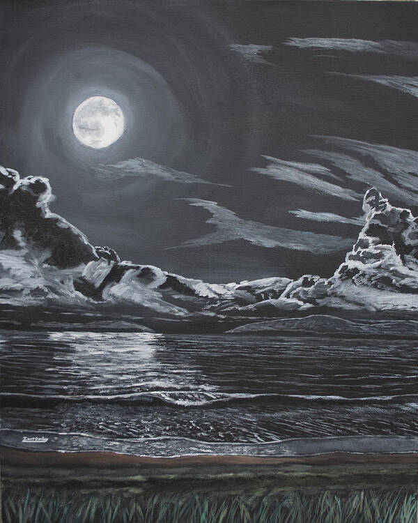 Night Art Print featuring the painting Beauty of the Night by Ian Donley