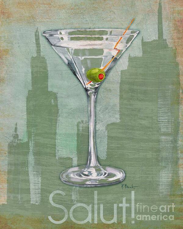 Cocktail Art Print featuring the painting Big City Cocktails Martini by Paul Brent