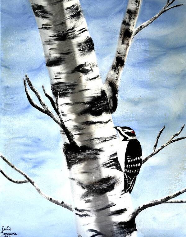 Birch Tree Art Print featuring the painting Birch Tree by Denise Tomasura
