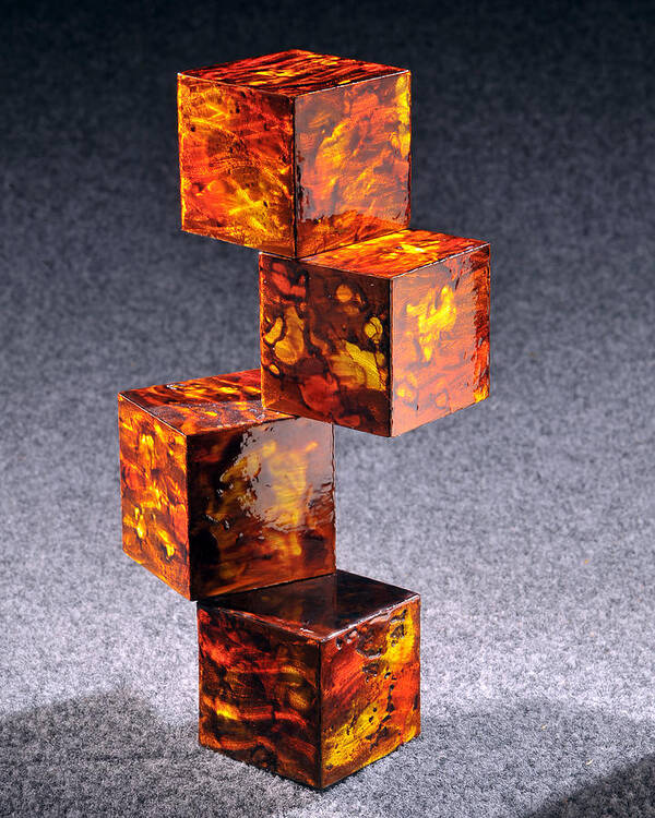 Sculpture Art Print featuring the painting Blocks II Reborn by Rick Roth