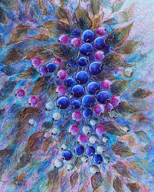 Blueberries Art Print featuring the painting Blueberries by Natalie Holland