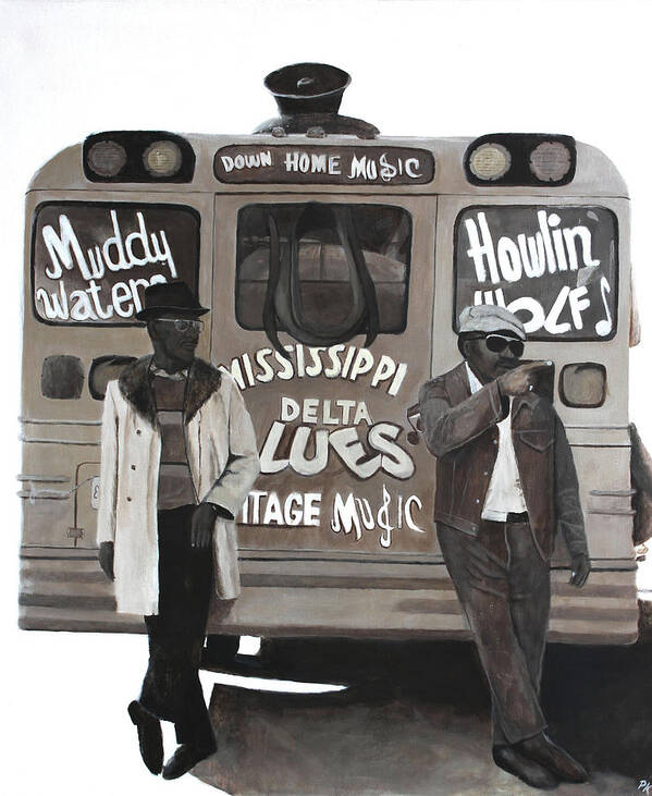 Howlin Wolf Art Print featuring the painting Blues Bus by Patrick Kelly