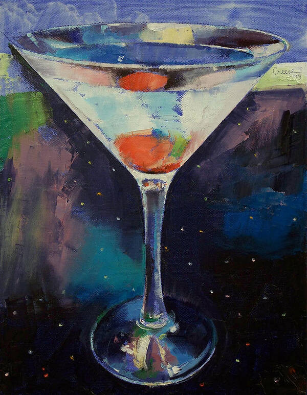 Bombay Art Print featuring the painting Bombay Sapphire Martini by Michael Creese