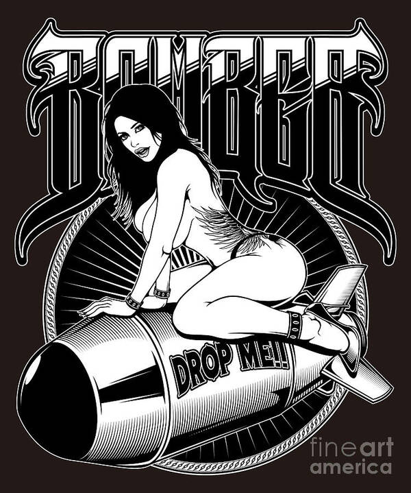 600px x 719px - Bomber Pin-Up Girl Art Print by Fatline - Pixels